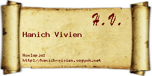 Hanich Vivien névjegykártya